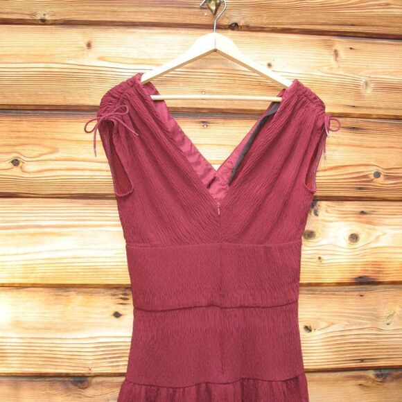 Maje Bordeaux Crepe Mini Dress - Picture 7 of 9